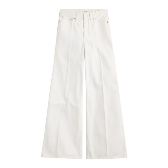 J Crew High Rise Super Wide Leg Jean in White Denim Womens Size 31 NEW - Picture 4 of 12